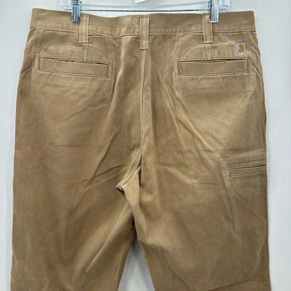 Carhartt Work Pants Mens 38x34 Khaki Cotton Relaxed Fit Utility Canvas ProGear - Picture 3 of 12